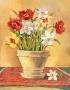 Flower On Red Mat I by Betty Whiteaker Limited Edition Pricing Art Print