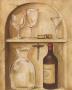 Wine Bottle With Glasses And Corkscrew by David Col Limited Edition Print