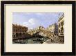 The Rialto Bridge Venice From The South With The Fondamenta Del Vin And The Fondaco Dei Tedeschi by Canaletto Limited Edition Print