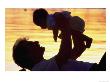 Silhouette Of Baby And Father by Mitch Diamond Limited Edition Print