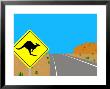 Illustration Of A Road Sign At Ayers Rock, Australia by Michael Kelly Limited Edition Print