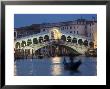The Grand Canal, The Rialto Bridge And Gondolas At Night, Venice, Veneto, Italy by Chris Kober Limited Edition Print