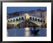The Grand Canal, The Rialto Bridge And Gondolas At Night, Venice, Veneto, Italy by Chris Kober Limited Edition Pricing Art Print