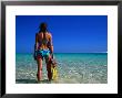 Woman Standing In Turquoise Bay, Ningaloo Marine Park, Australia by Peter Ptschelinzew Limited Edition Print