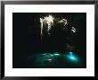 Man Swimming In The Sunlit Cenote by Stephen Alvarez Limited Edition Pricing Art Print