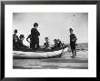 Three Girls Competing In A Swimming Match Sit In Boat Before The Meet At Coney Island, Brooklyn, Ny by Wallace G. Levison Limited Edition Print