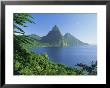 Volcanic Peaks Of The Pitons, Soufriere Bay, St. Lucia, Caribbean, West Indies, Central America by Gavin Hellier Limited Edition Print