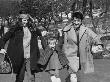 Actor Dustin Hoffman With Wife Anne Byrne And Daughter Walking Through Central Park by John Dominis Limited Edition Print