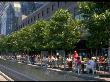 Sitting Under Trees At Outdoor Cafe On Hudson River Near World Financial Center, Battery Park City by Ted Thai Limited Edition Print