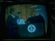 Tv Image Of Vp Ford Taking Oath As 38Th Us President Administered By Chief Justice Burger by Gjon Mili Limited Edition Print