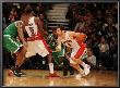 Boston Celtics V Toronto Raptors: Jose Calderon, Amir Johnson And Nate Robinson by Ron Turenne Limited Edition Print