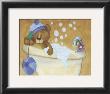 Bear With Blue Hat In Bathtub by Catherine Becquer Limited Edition Print
