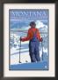 Montana - Big Sky Country - Skier Admiring, C.2008 by Lantern Press Limited Edition Pricing Art Print