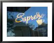 Espresso Sign In Cafe Window, Portland, Oregon, Usa by Janis Miglavs Limited Edition Print
