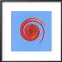 Whirl #3 Red On Sky Blue by Michael Banks Limited Edition Print