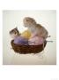 Two Kittens In Basket With Balls Of Yarn by Leslie Harris Limited Edition Print