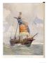 Sailing Vessel Of The 13Th Century Carrying The Royal Coat Of Arms On Its Sail by Gregory Robinson Limited Edition Print