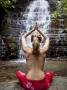 Woman Meditating In Front Of A Waterfall by Scott Stulberg Limited Edition Pricing Art Print