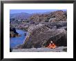 Beggar Shares His Food With Monkeys Along The River In Vijayanagar, India by Margie Politzer Limited Edition Print