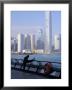 Morning Exercise, Victoria Harbour And Two Ifc Tower, Hong Kong, China by Amanda Hall Limited Edition Print