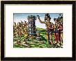 Rene Goulaine De Laudonniere (Circa 1529-82) And Chief Athore In Front Of Ribault's Column by Jacques Le Moyne Limited Edition Print