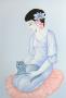 Jeune Fille Au Coussin Rose Et Au Chat by Mara Tran-Long Limited Edition Print