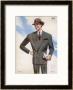 Frenchman In A Formal Pin- Striped Suit With A Double- Breasted Jacket With Long Lapels by Jean Darroux Limited Edition Pricing Art Print