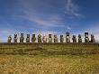 Array Of 15 Statues Or Moai On Platform Or Ahu At Ahu Tongariki, Near Quarry Rano Raruku by Lee Foster Limited Edition Pricing Art Print