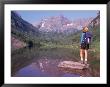Woman Hiker At Maroon Bells, Aspen, Co by Cheyenne Rouse Limited Edition Print