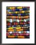 Stack Of Colorful Blankets For Sale In Market, Peru by Jim Zuckerman Limited Edition Print