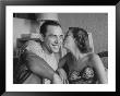 Baseball Player Yogi Berra Getting Kiss From His Wife Before He Leaves For Clubhouse by George Silk Limited Edition Pricing Art Print