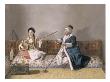 Portrait Of M. Levett And Mlle. Glavany In Turkish Costumes Sitting On A Divan by Jean-Etienne Liotard Limited Edition Print