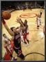 Chicago Bulls V Toronto Raptors: Linas Kleiza, Joakim Noah, Joey Dorsey And Ed Davis by Ron Turenne Limited Edition Pricing Art Print