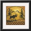 Lodge Moose Silhouette by Chariklia Zarris Limited Edition Print