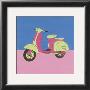 Pink And Green Motor Scooter by Miriam Bedia Limited Edition Print