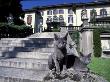 Two Russian Blue Cats Sunning On Garden Stone Steps, Italy by Adriano Bacchella Limited Edition Print