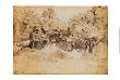 Sepia Corot Landscape by Jean-Baptiste-Camille Corot Limited Edition Print