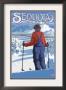 Sequoia Nat'l Park - Skier Admiring - Lp Poster, C.2009 by Lantern Press Limited Edition Print