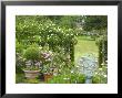 Rose Garden With Wooden Trellis, Little Malvern Court Worcester by Mark Bolton Limited Edition Print