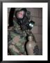 A Marine Drinks Water From His Canteen Through His Gas Mask Inside The Gas Chamber by Stocktrek Images Limited Edition Print