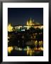 Vltava River From Charles Bridge Of Prague Castle, At Night, Prague, Czech Republic by Richard Nebesky Limited Edition Pricing Art Print