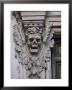 Stone Carving Of A Laurel Leaf Encircled Human Skull On A Pilaster by Stephen Alvarez Limited Edition Print
