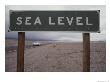 A Sign Declares Sea Level Along A Roadside Near Death Valley by Gordon Wiltsie Limited Edition Print