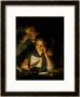 A Girl Reading A Letter, With An Old Man Reading Over Her Shoulder, Circa 1767-70 by Joseph Wright Of Derby Limited Edition Pricing Art Print
