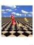 Chess Pieces On Board Going Into Horizon by Paul Katz Limited Edition Print