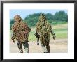 Two Snipers Of The Belgian Army Dressed In Ghillie Suits by Stocktrek Images Limited Edition Pricing Art Print