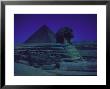 Sphinx And Great Pyramid At Giza, In Moonlight, Egypt by James Burke Limited Edition Print