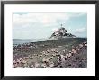 Shepherd Tending Flock Of Sheep, Mont Saint Michel, A 13Th Cent. Abbey And Town On Brittany Coast by Nat Farbman Limited Edition Print