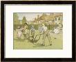 Children Ride On A Donkey As It Pulls A Lawn Mower by Francis Bedford Limited Edition Print