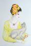 Jeune Fille Au Chat by Mara Tran-Long Limited Edition Pricing Art Print